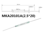 Геркон MKA-20101 2.5х20 мм контакты разомкнуты