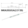 Геркон MKA-20101 2.5х20 мм контакти розімкнені
