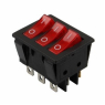 Перемикач клавішний KCD3-302N 9pin з червоною підсвіткою