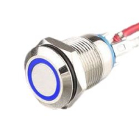 Кнопка антивандальна без фіксації LA128-12A D=12mm 3V синя