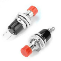 Кнопка кругла PBS-110 OFF-(ON) 1A 125V без фіксації червона