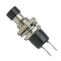 Кнопка кругла PBS-110 OFF-(ON) 1A 125V без фіксації чорна