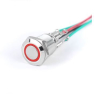 Кнопка антивандальная без фиксации LA128-12A D=12mm 3V красная