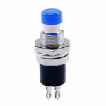 Кнопка круглая PBS-110 OFF-(ON) 1A 125V без фиксации синяя