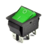Перемикач KCD4-202N 6pin ON-ON з зеленою підсвіткою Перемикач KCD4-202N 6pin ON-ON з зеленою підсвіткою