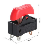 Переключатель RK2-33 3pin OFF-ON-ON красный
