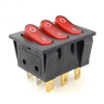 Перемикач клавішний KCD2-302N 9pin з підсвіткою