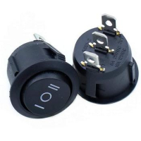 Переключатель KCD1-204 3P3T черный 3A 250V ON-OFF-ON