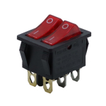 Переключатель клавишный KCD6 202N 6pin с подсветкой