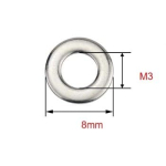 Шайба нержавеющая плоская A2 AISI 304 M3x8x0.5mm