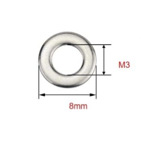 Шайба нержавеющая плоская A2 AISI 304 M3x8x0.5mm