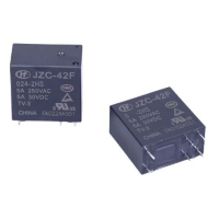 Реле JZC-42F-024-2HS Hongfa 24VDC для бытовых котлов 5A 250VAC