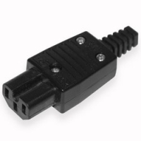 Гніздо мережеве WD-09 3pin на кабель чорне