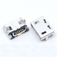 Гнездо micro USB 5pin серое для монтажа в 4 отверстия