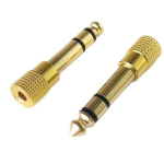 Переходник стерео Jack 6.35мм Mini-jack 3.5мм желтый