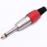 Штекер на кабель 6.3мм 2-pin моно червоний