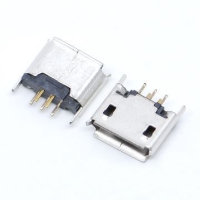 Гніздо Micro USB 5pin контакти 2 ряди край вигнутий