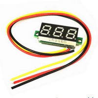 Вольтметр цифровой 0-100VDC с кабелем 3pin красный